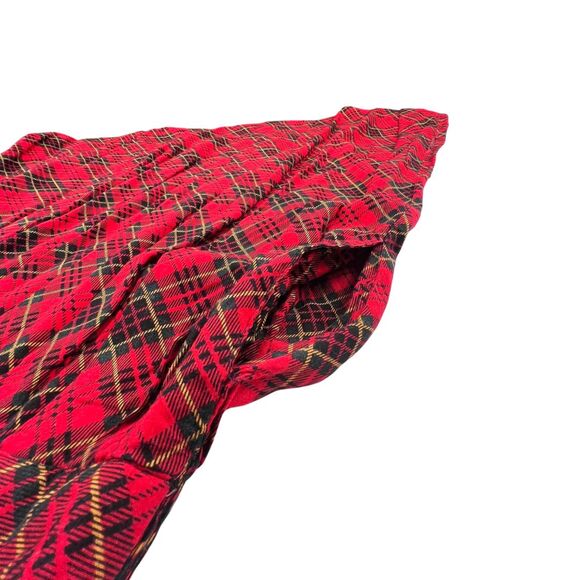 VTG Briggs New York Skirt Medium Red Tartan Pleated Schoolgirl Scottish Plaid - Picture 6 of 9